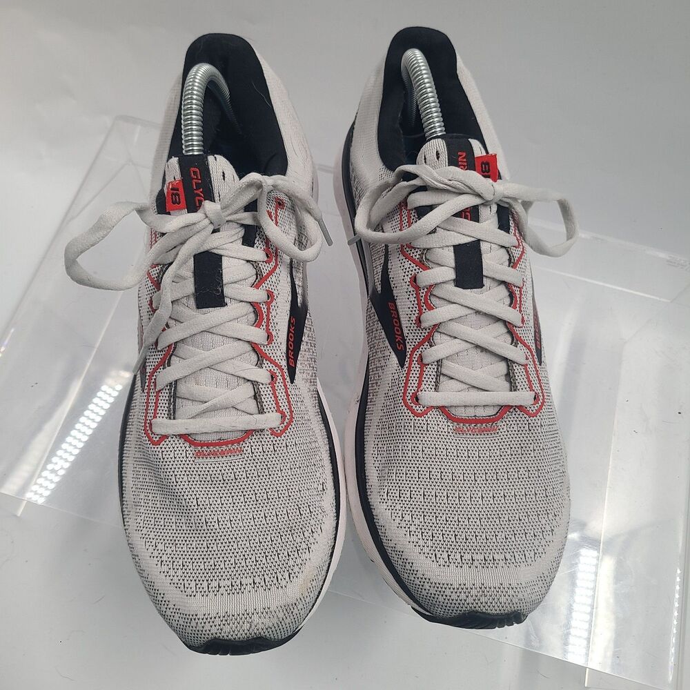 Brooks Mens Glycerin 18 1103291D094 Gray Black Running Shoes Lace Up Size 11.5